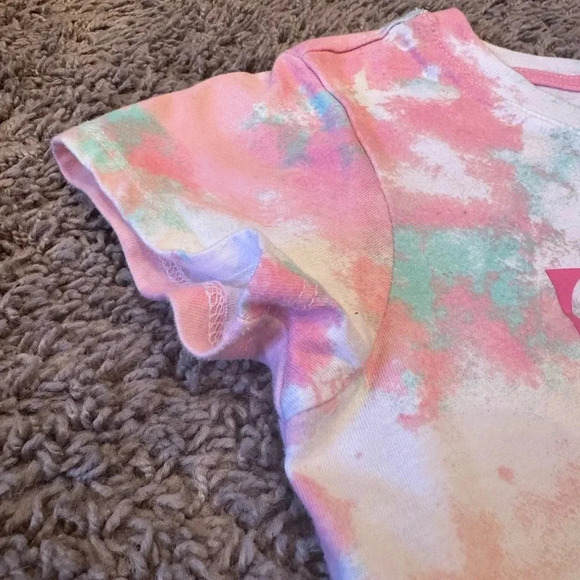 Barbie Girls Tie-Dye Graphic T-Shirt Pink Multicolor Size Large - Picture 4 of 6